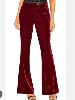 Rachel Zoe Red Velvet Flared Pants